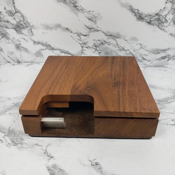 Desktop Organizer Solid Walnut Vintage - Picture 4 of 10